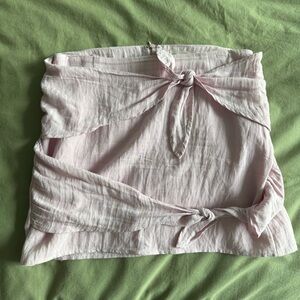 Urban Outfitters Poppy Linen Double-Knot Mini Skirt